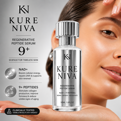 Kure Niva NAD+ Peptide Renewal Serum lightweight serum texture - hydrating formula for fine lines