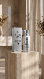 Kure Niva NAD+ Peptide Renewal Serum usage guide - apply 2 to 3 drops to face and neck