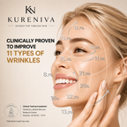 Woman with youthful glowing skin after using Kure Niva NAD+ Peptide Renewal Serum - anti-aging results