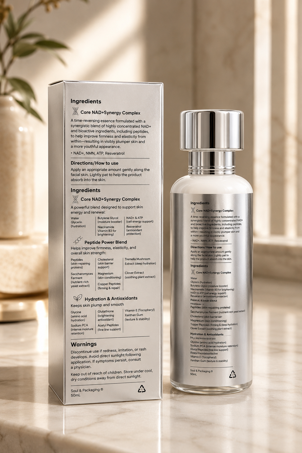 Kure Niva NAD+ Peptide Renewal Serum for all skin types - hydration and skin barrier support